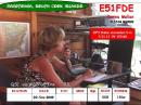 The E51FDE QSL card Donna sent out to confirm her Rarotonga contacts.