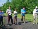 All ages and levels of experience are represented at the USA ARDF Championships. These participants waiting for the signal to head onto the 80 meter course at the 2010 championships in Ohio. Each is in a different age/gender category. (Joe Moell, KØOV, photo)