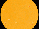 Sunspots AR3088 and especially AR3089 are crackling with M-class solar flares. [Photo courtesy of NASA SDO/HMI]