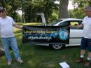 Joe Ryan, KB3POC (left), and LSVRA President Doug LeFever, W3DL, show off the club banner at their Field Day site. [Steve Ford, WB8IMY, Photo]