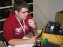 Jason Beck, KD0EEG, of Fargo, serves as Net Control Operator during the floods in North Dakota and Minnesota in late March and early April. [Val Tareski, K0QYW, Photo]