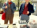 Two of the Lincolns New Salem volunteers, in period costume, taking a look at N9L.