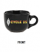 These oversized ceramic mugs will perk up any coffee break with its striking dual-sided Cycle 25 logo.